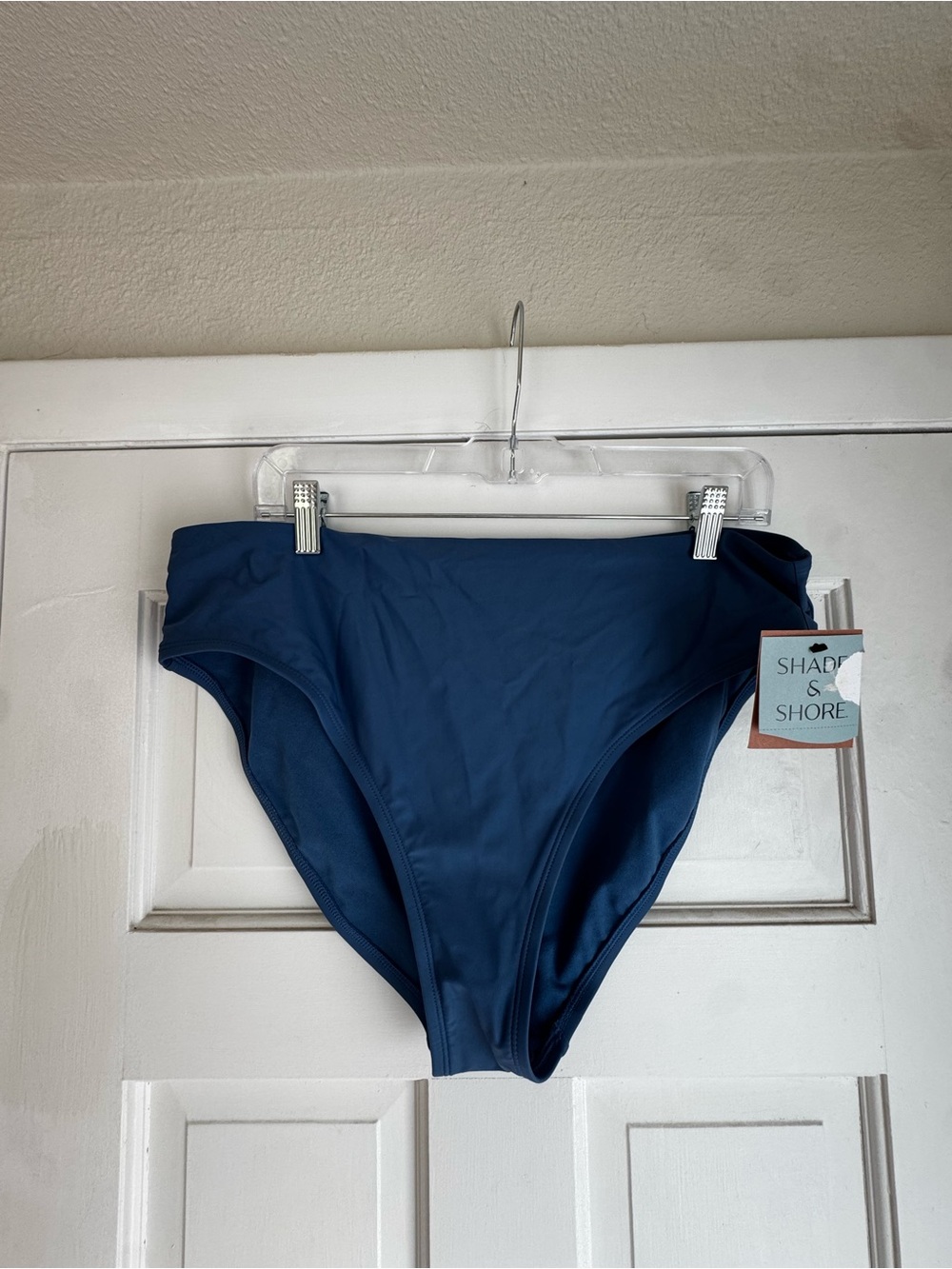 Shade & Shore Mid-High Rise Bikini Bottom - Navy Blue